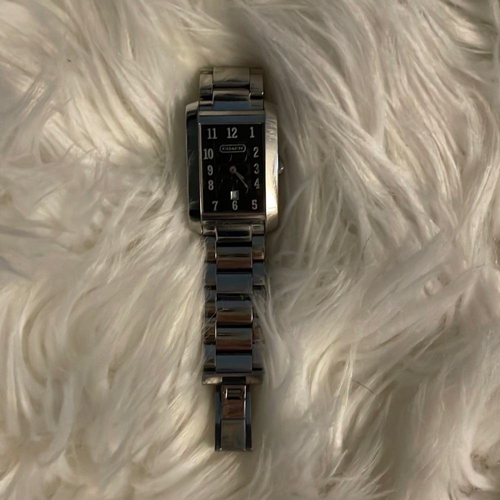 Women’s small Coach watch silver with date
